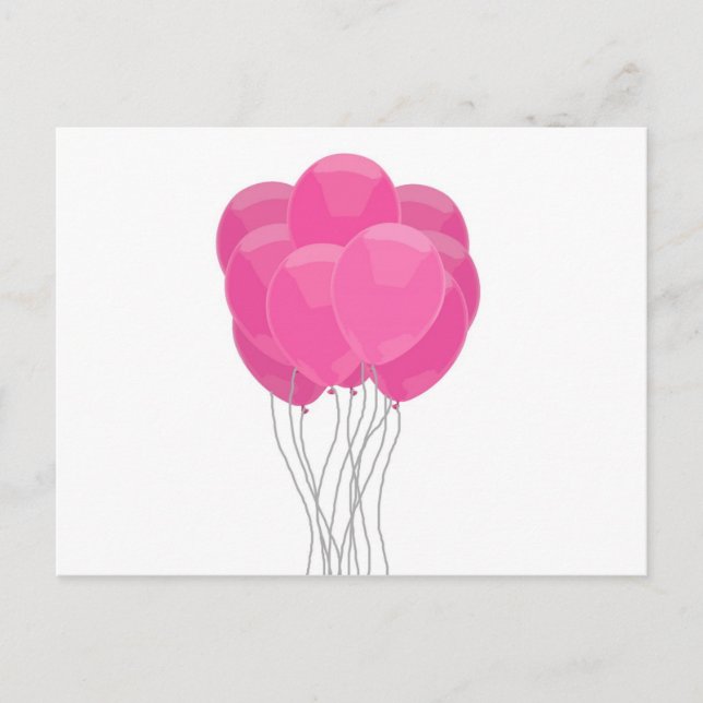 Carte Postale Ballons roses (Devant)