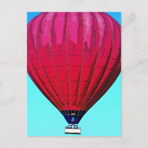 Carte Postale Ballons rouges à air chaud dans le ciel bleu