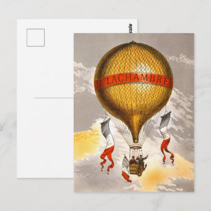 Carte Postale Balloon antique intitulé "H. Lachambre", 1880