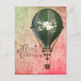 Carte Postale Balloon de Noël Steampunk