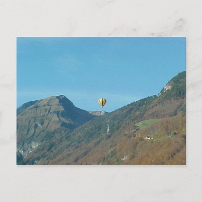 Carte Postale Balloon sur les montagnes (Devant)