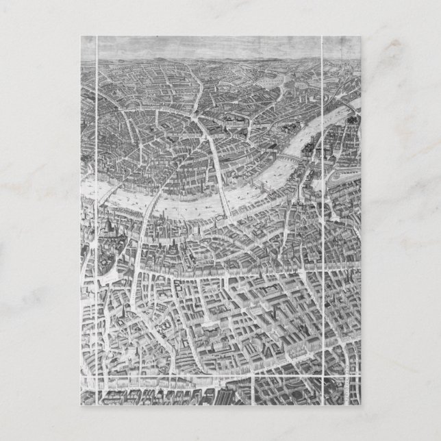 Carte Postale Balloon View of London, 1851 (Devant)