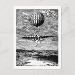 Carte Postale Balloon vintage avec parachute