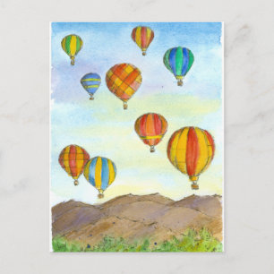 Carte Postale Balloons à air chaud Sunrise Mounts Aquarelle