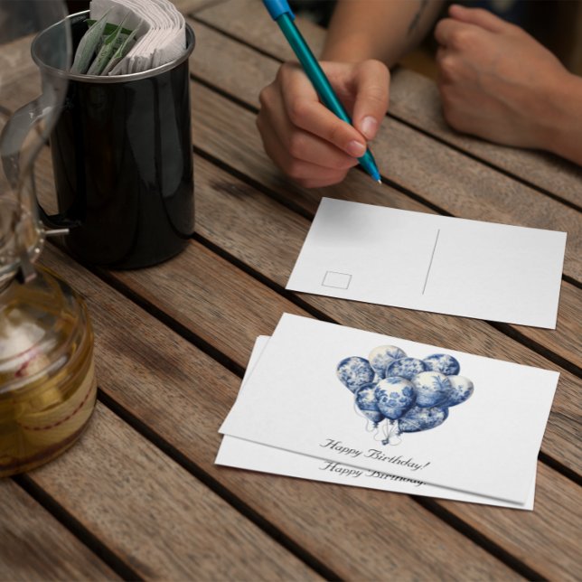 Carte Postale Balloons en Delft Blue personnalisables (Créateur téléchargé)