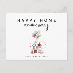 Carte Postale Balloons Maison Aquarelle Anniversaire