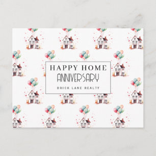 Carte Postale Balloons Maison Pastel Anniversaire Maison