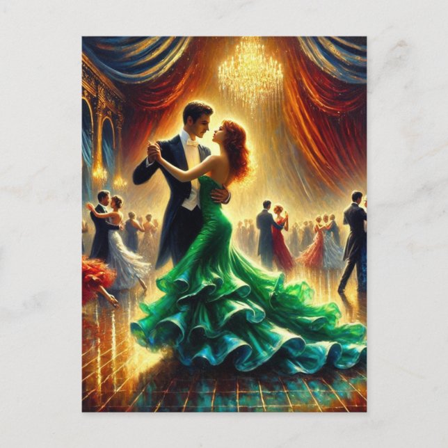 Carte Postale Ballroom Dancing Couple faisant la Valse (Devant)