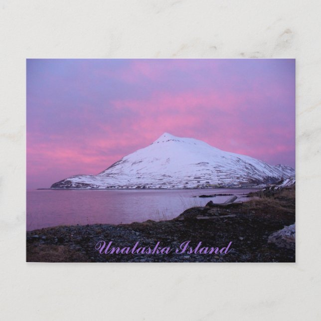 Carte Postale Ballyhoo Mountain, Coucher de soleil d'hiver rose (Devant)