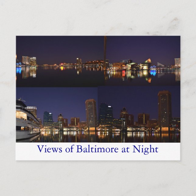 Carte Postale Baltimore en soirée (Devant)