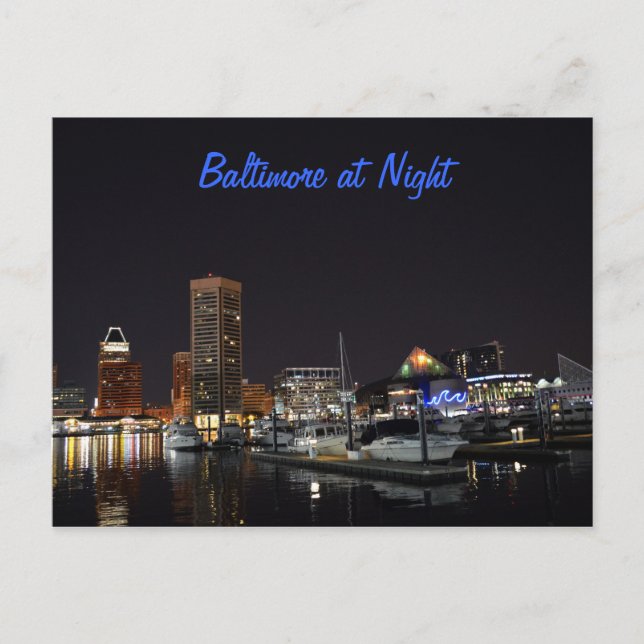 Carte Postale Baltimore la nuit (Devant)
