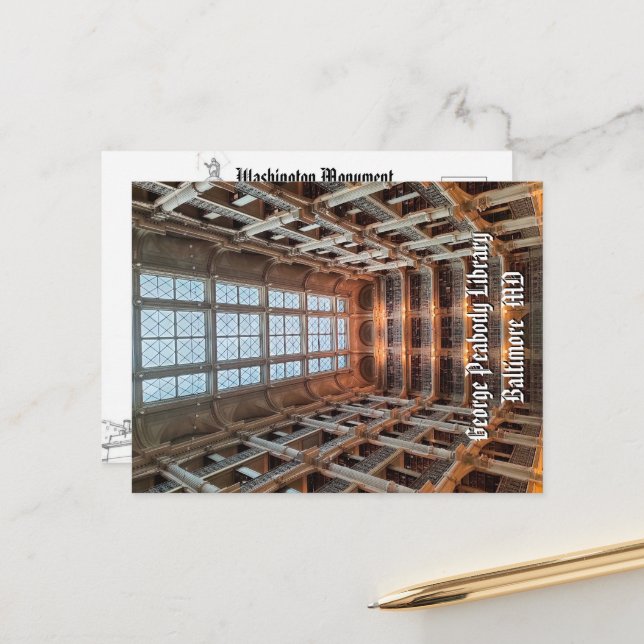 Carte Postale Baltimore Landmarks Postcard Peabody Library Photo (Devant/Arrière en situation)