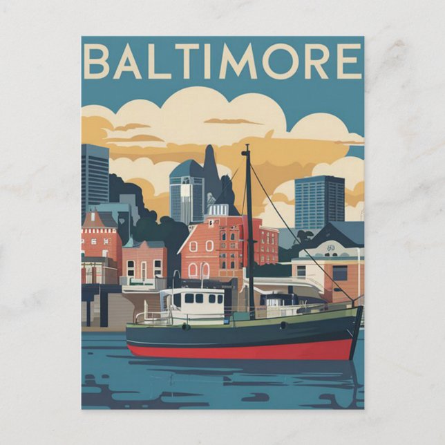 Carte Postale Baltimore, Maryland, États-Unis Illustration (Devant)