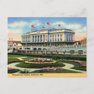 Carte Postale Baltimore, Maryland, Pennsylvanie Station, Vintage