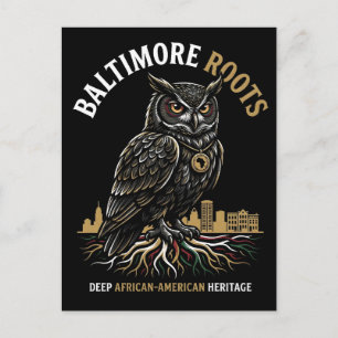 Carte Postale Baltimore Roots Sage Hibou Patrimoine Afro-América
