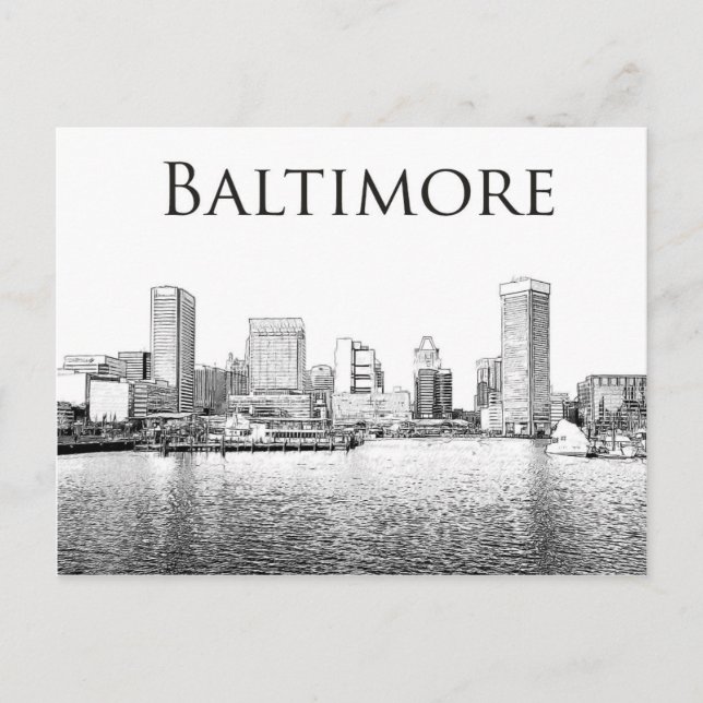 Carte Postale Baltimore : Scène du port intérieur (Devant)