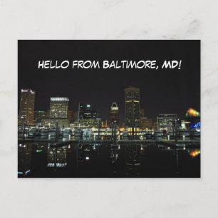 Carte Postale Baltimore Skyline