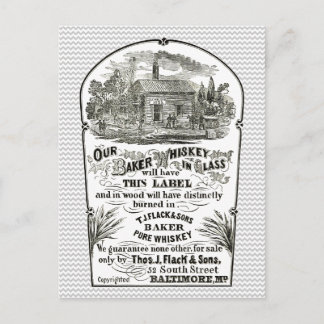 Carte Postale Baltimore Whiskey Vintage 1867