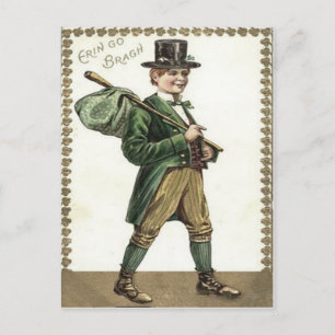 Carte Postale Baluchon de lutin Shamrock Hobo