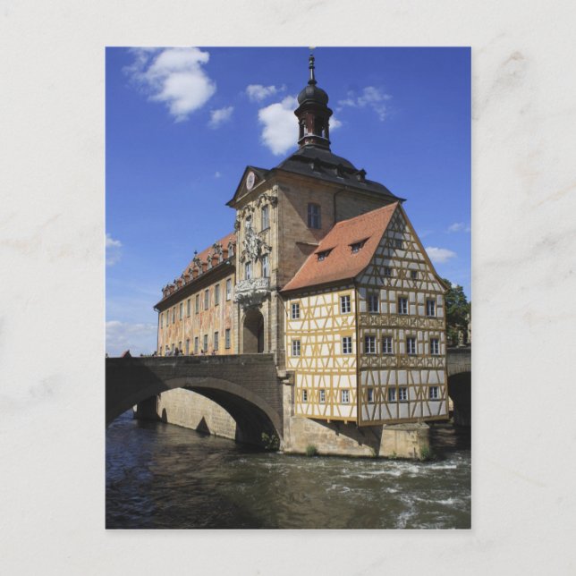 Carte Postale Bamberg, le Rathaus allemand (Devant)