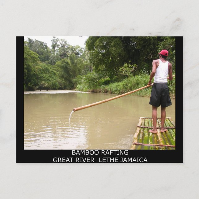 Carte Postale Bamboo Rafting Great River Lethe Jamaïque (Devant)