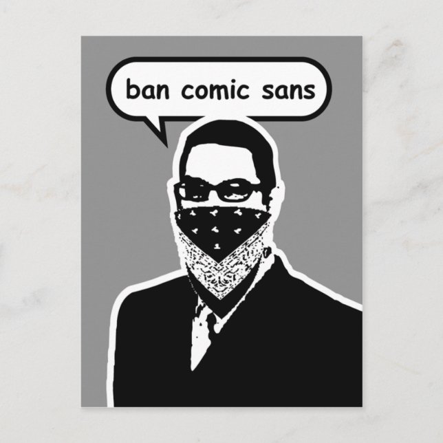 Carte postale Ban Comic Sans (Devant)