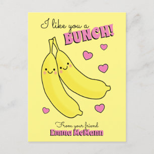 Carte Postale Banana Cute Kids Classroom Valentine Card