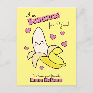 Carte Postale Banana Cute Kids Classroom Valentine Card