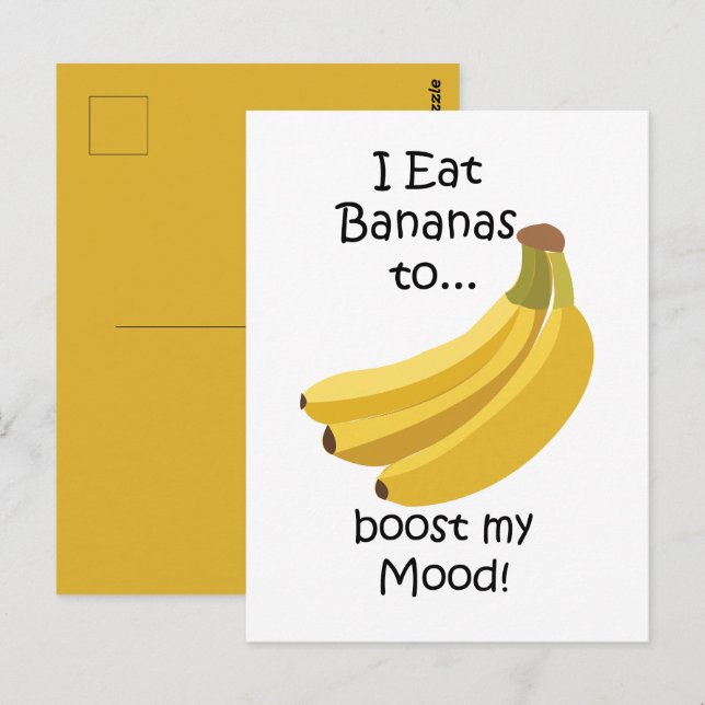 Carte Postale Banana Fruit Boost My Mood Funny (Devant / Derrière)