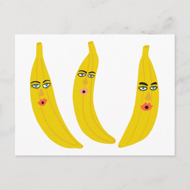 Carte postale Banana Trio Whimsical (Devant)