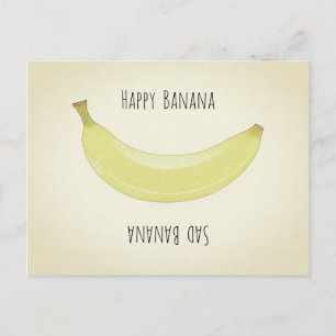 Carte Postale Banane heureuse - banane triste