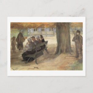 Carte Postale Banc, Quatre Personnes & Bébé, Van Gogh Fine Art