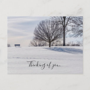 Carte Postale Banc Sur Neige Couvert Hill Penser De Vous