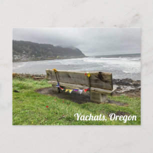 Carte Postale Banc surplombant l'océan à Yachat, Oregon
