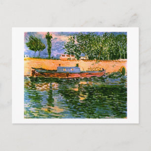Carte Postale Bancs de la Seine avec Bateaux Van Gogh Beaux-Arts