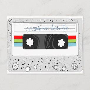 Carte Postale Bande à cassette rétro style années 80