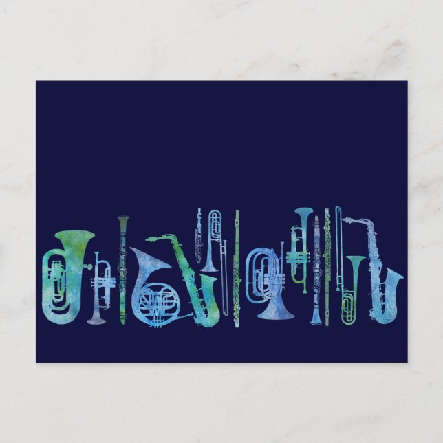 Carte Postale Bande bleue cool (Devant)