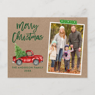 Carte Postale Bande d'artisanat Script Camion Kraft Noël