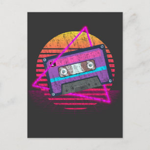 Carte Postale Bande de Sunset Musique Vaporwave Rétro