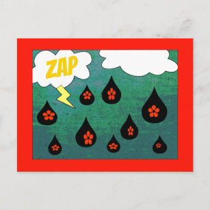 Carte Postale Bande dessinée amusante Pop Art Thunderflowers