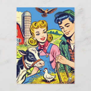 Carte Postale Bande dessinée de la ferme
