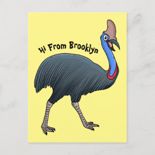 Carte Postale Bande dessinée d'oiseau joyeux
