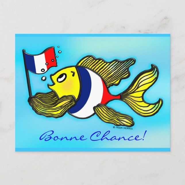 Carte Postale Bande dessinée drôle de poissons français de (Devant)