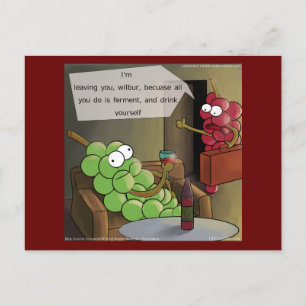 Carte Postale Bande dessinée drôle de rupture de raisin, nourrit
