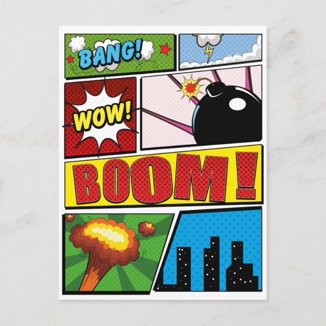 Carte Postale Bande dessinée polices de dessins animés! (Devant)