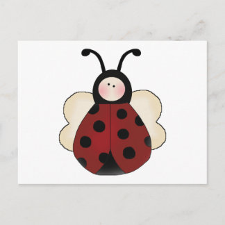 Carte Postale bande dessinée ridicule de coccinelle ronde
