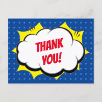 Bande dessinée Super Héros Bleu Merci Personnalisé