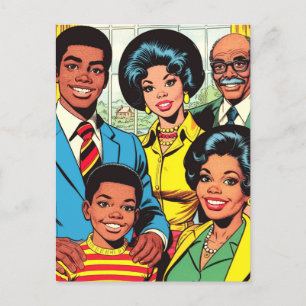 Carte Postale Bande dessinée vintage famille