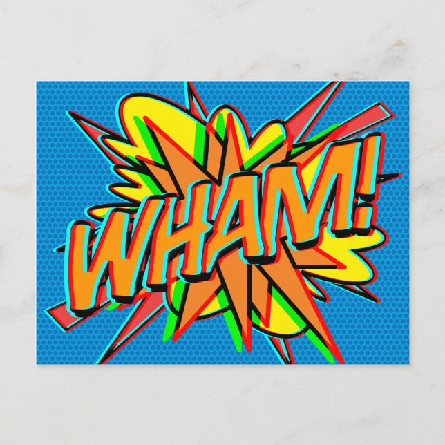 Carte Postale Bande dessinée WHAM Fun Retro Art Pop (Devant)