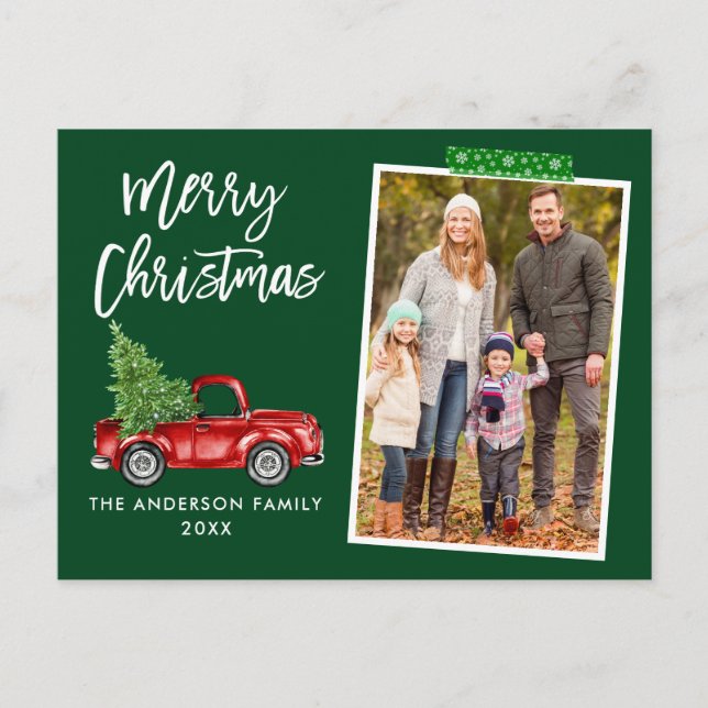 Carte Postale Bande verte Script de bande Camion Noël (Devant)